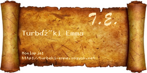 Turbéki Emma névjegykártya