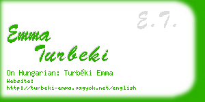 emma turbeki business card